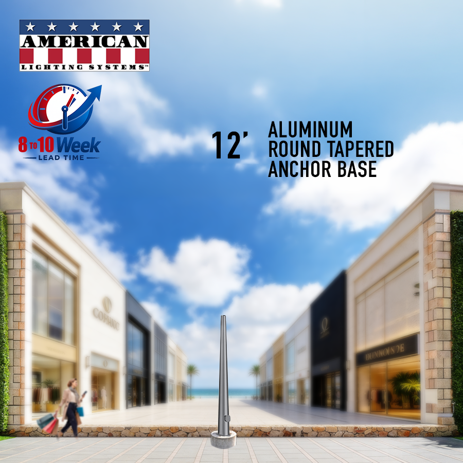 12 Foot Round Tapered Aluminum Anchor Base 5" .125 Thickness