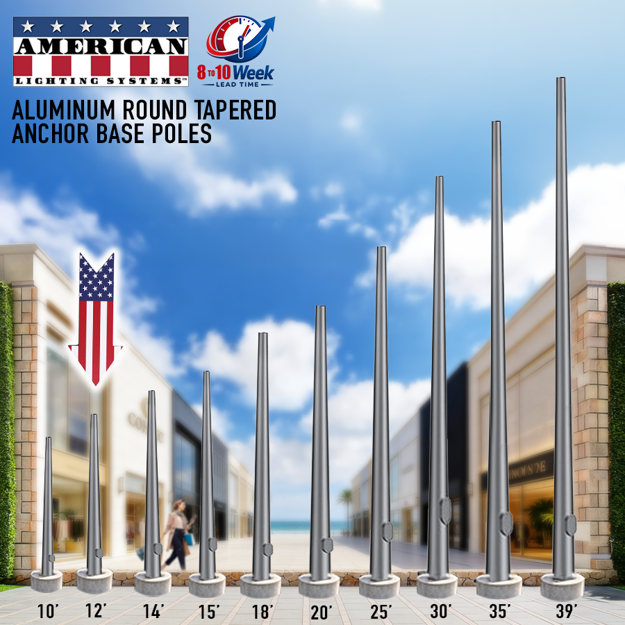 12 Foot Round Tapered Aluminum Anchor Base 4" .125 Thickness