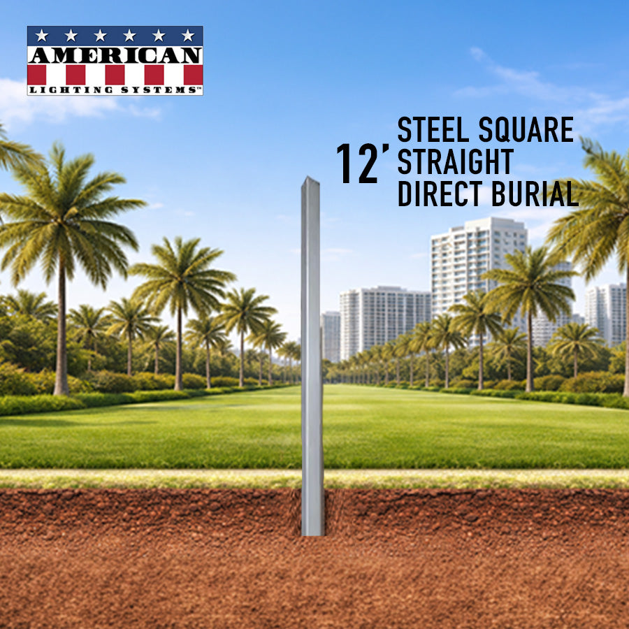 12 Foot Steel Square Straight Direct Burial 4in 11 Gauge