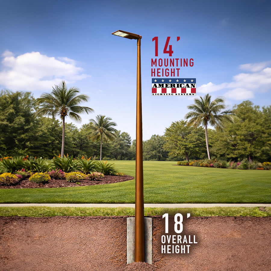 Commercial Light Pole 14 foot Direct Burial Fiberglass