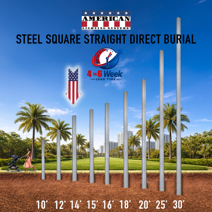 14 Foot Steel Square Straight Direct Burial 4in 11 Gauge