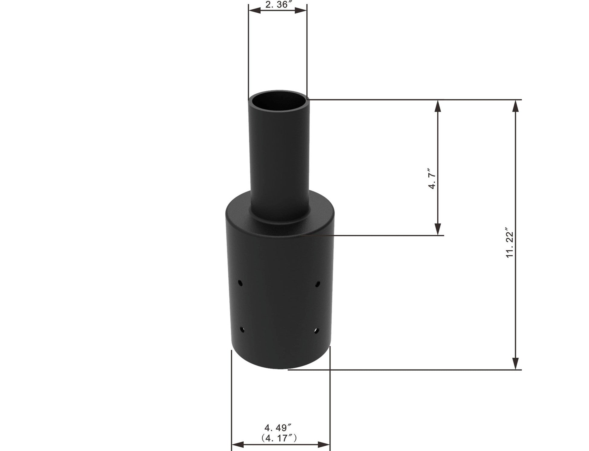 4 Inch Round Straight Tenon Reducer