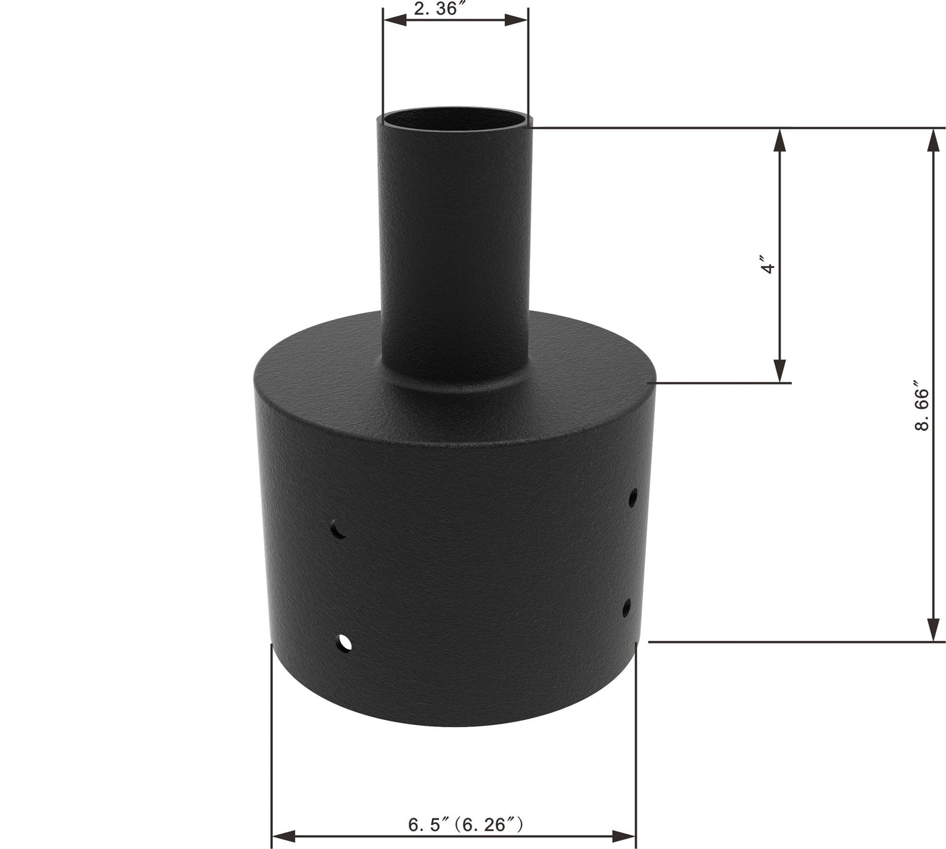 6 Inch Round Straight Tenon Reducer