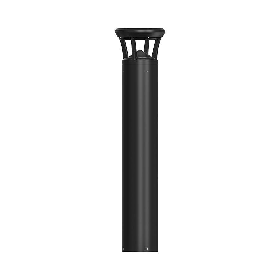 42" Round Bollard Black with Crown Top