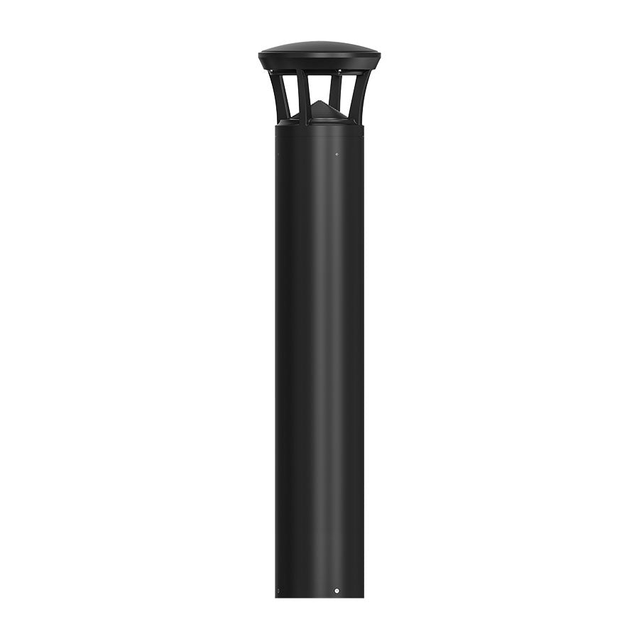 42" Round Bollard Black with Crown Top