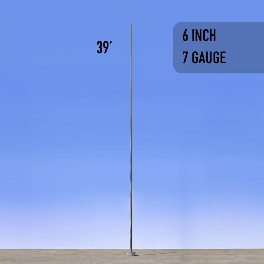 39 Foot Straight Square Steel Anchor Base 6in 7 Gauge