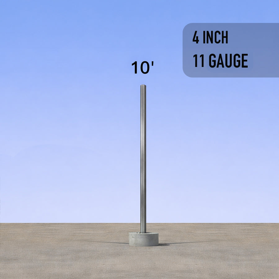 10 Foot Straight Square Steel Anchor Base 4in 11 Gauge