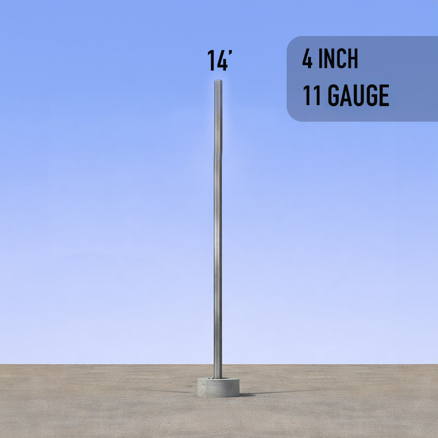 14 Foot Straight Square Steel Anchor Base 4in 11 Gauge