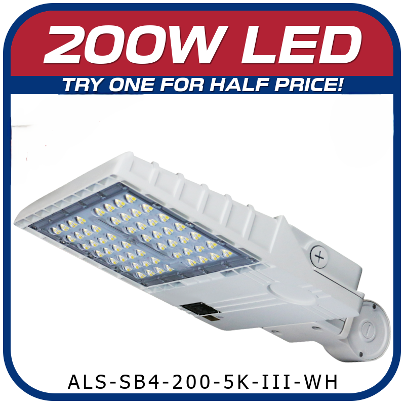 white 200W LED shoebox light