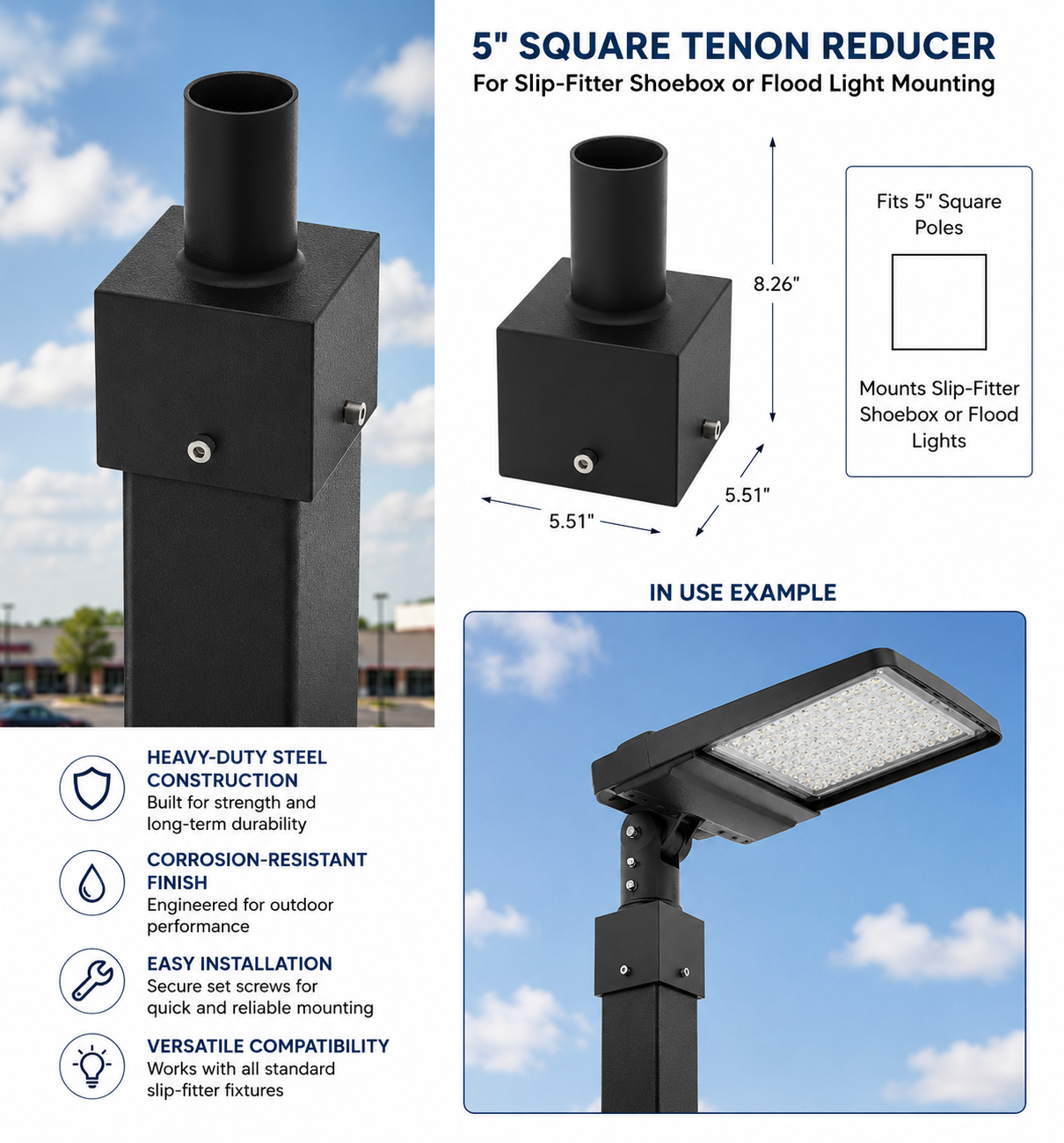 5 Inch Square Tenon Reducer
