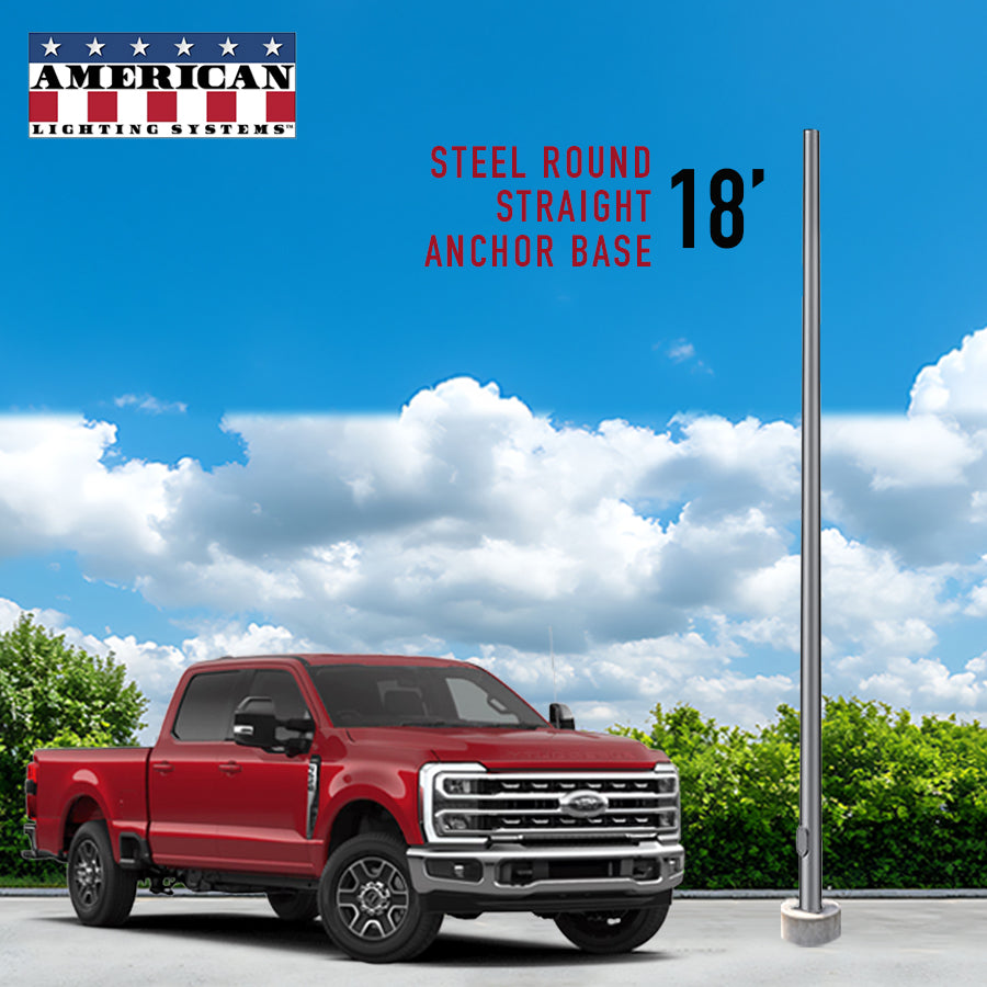 18 Foot Steel Round Straight Anchor Base 4in 11 Gauge