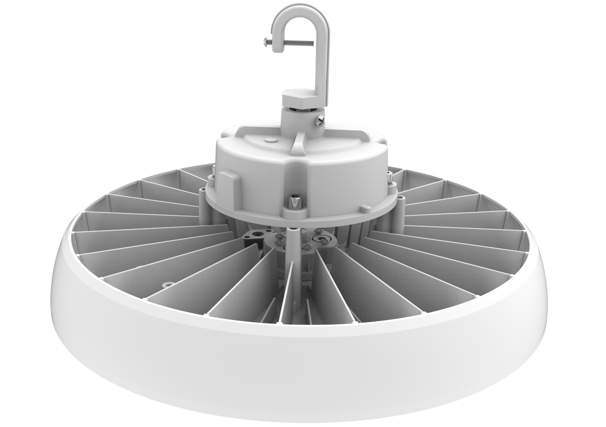 240W LED Round High Bay White Finish