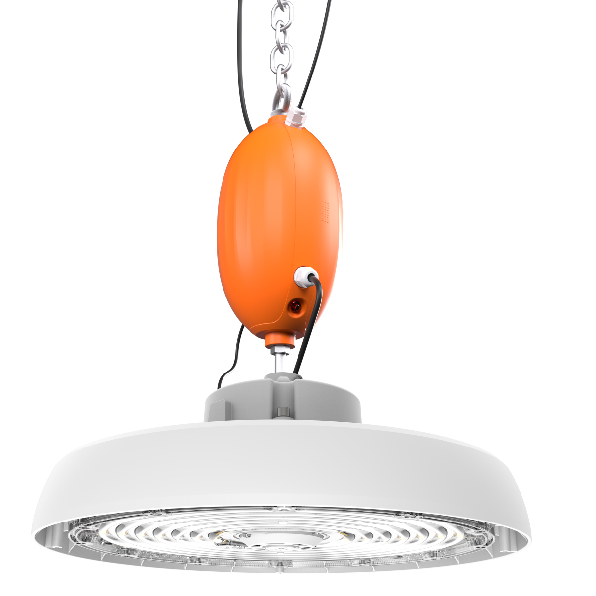 240W LED Round High Bay White Finish