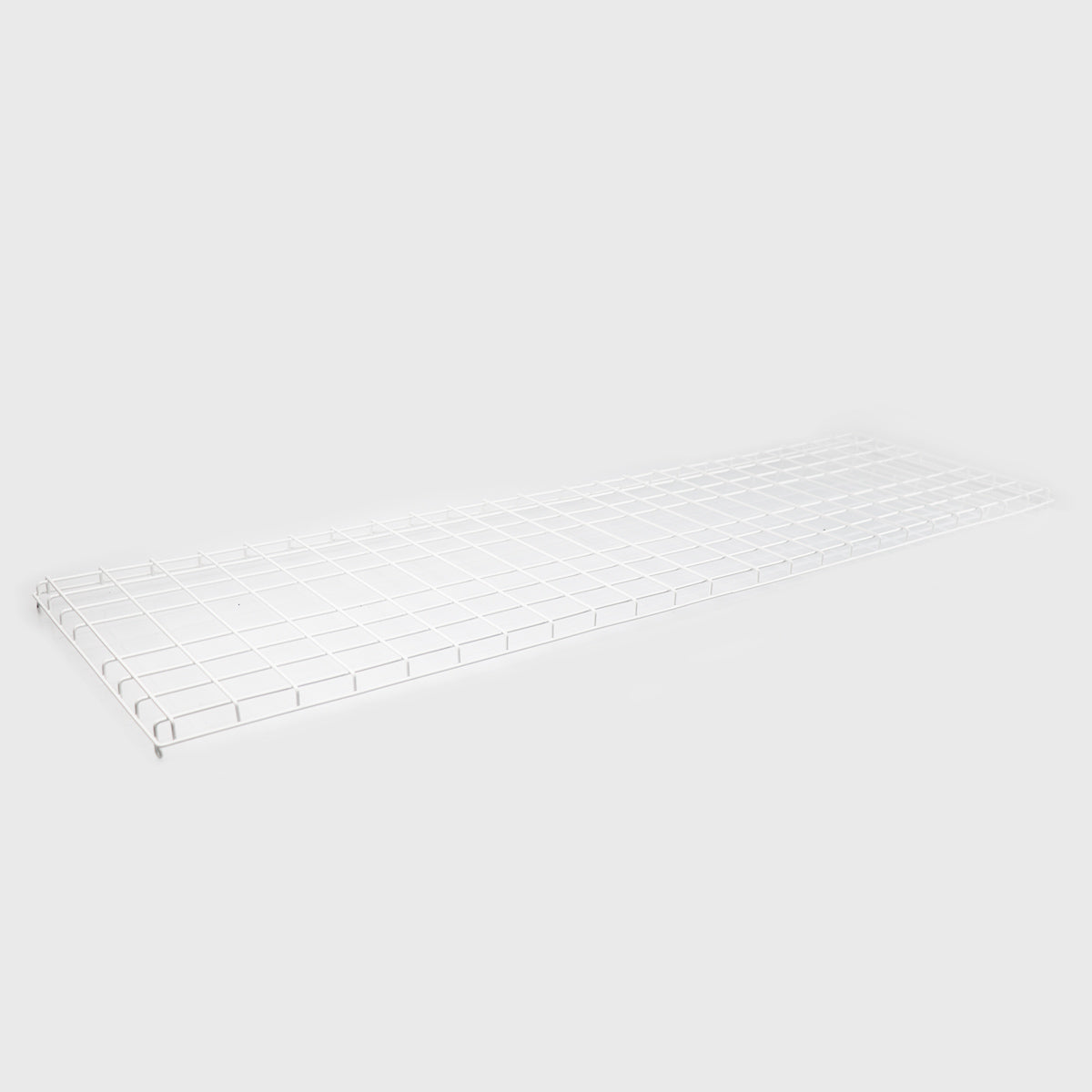 White metal shelf on a white background