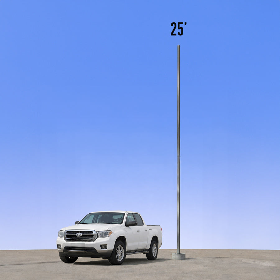 25 Foot Straight Square Steel Anchor Base 4in 7 Gauge