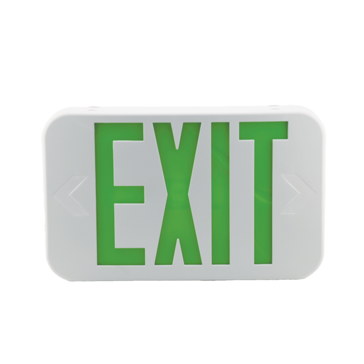 exit sign green white