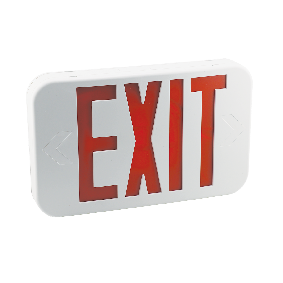 exit sign red white