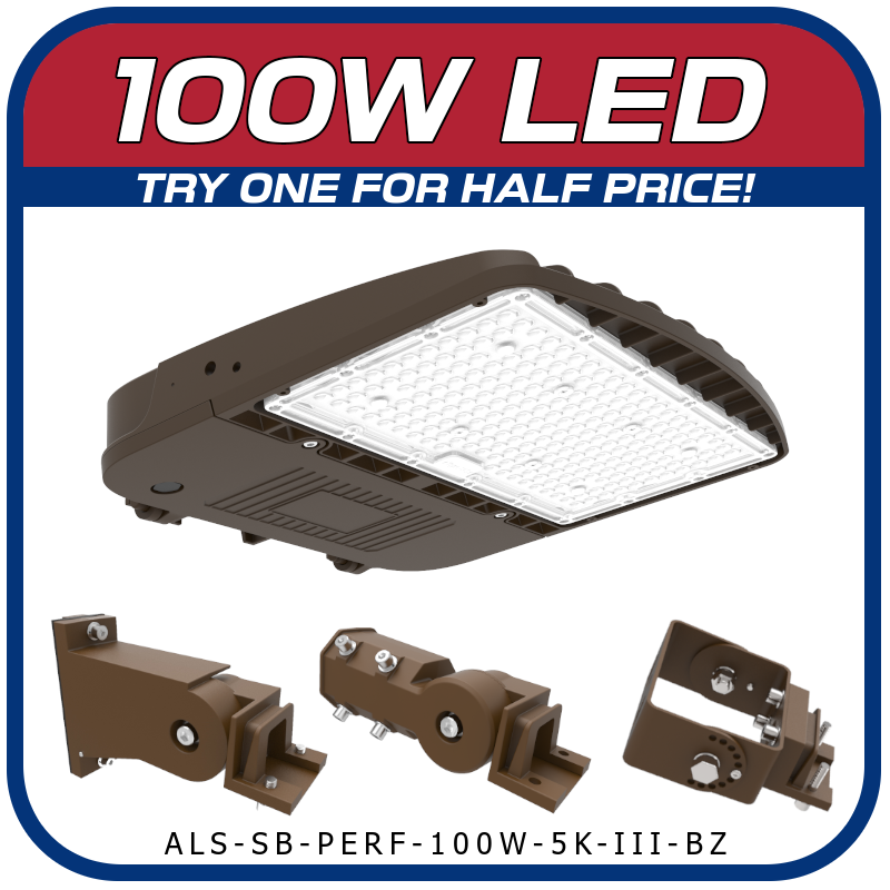 100W LED Performance Series Shoebox Parking Lot Fixture