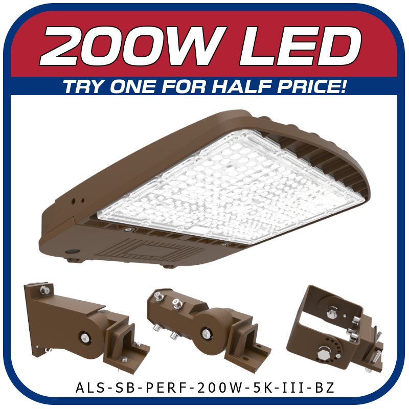200W LED shoebox area light
