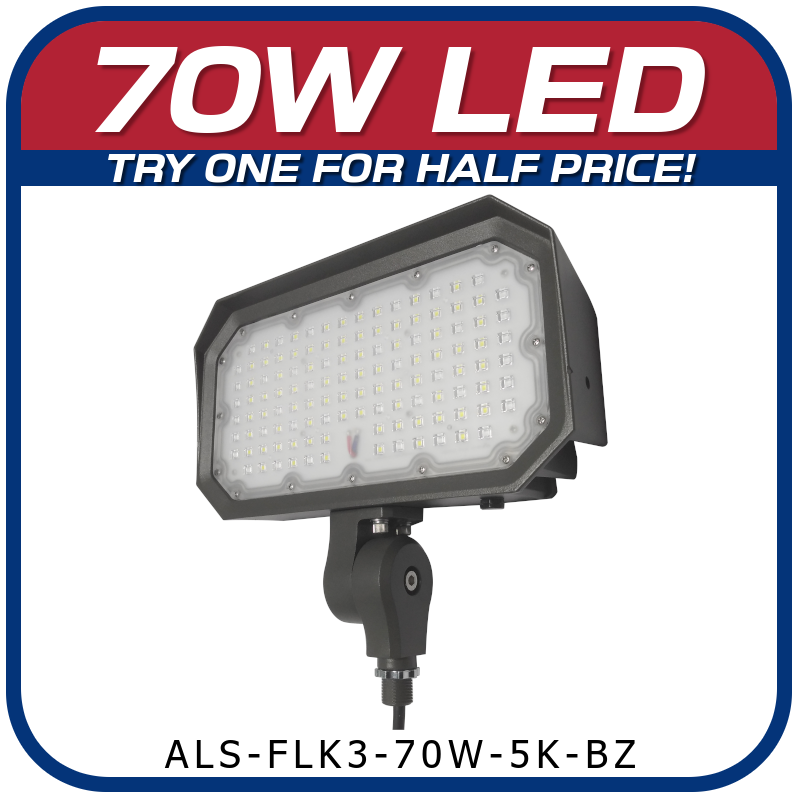 70W LED 3rd Generation 5000K Knuckle Mount Floodlight