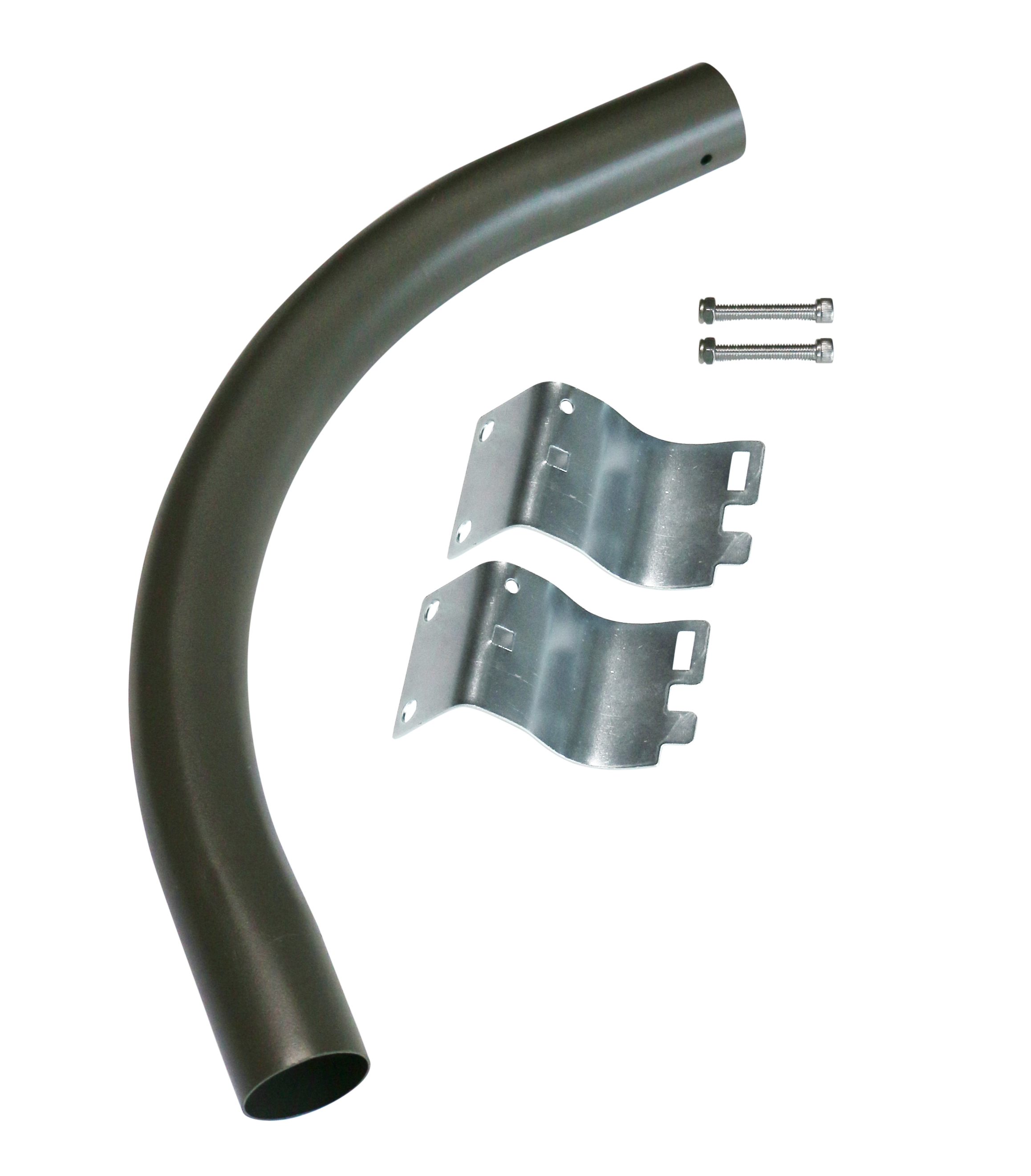 LED flood light mounted on outdoor pole