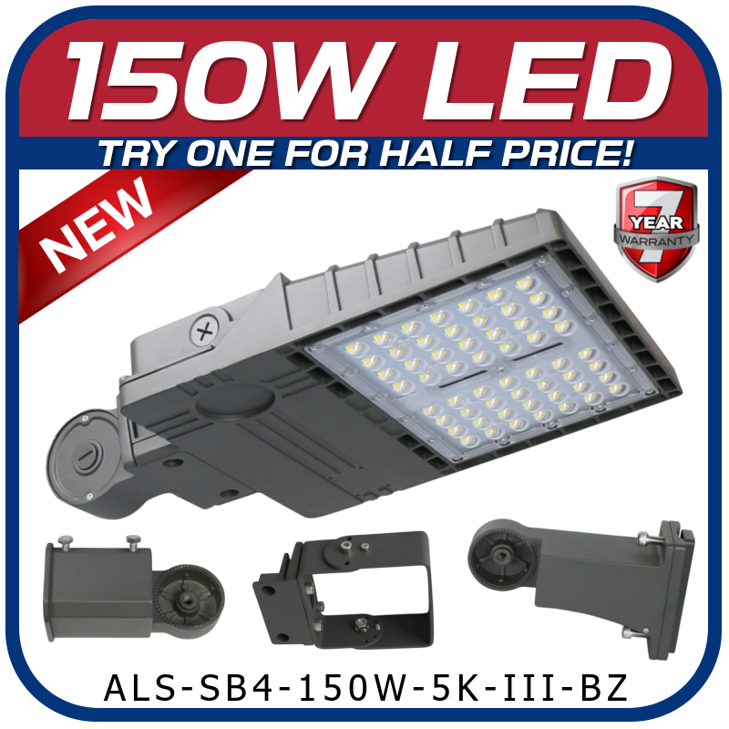 150W LED Ultimate Shoebox Lot Fixture – American