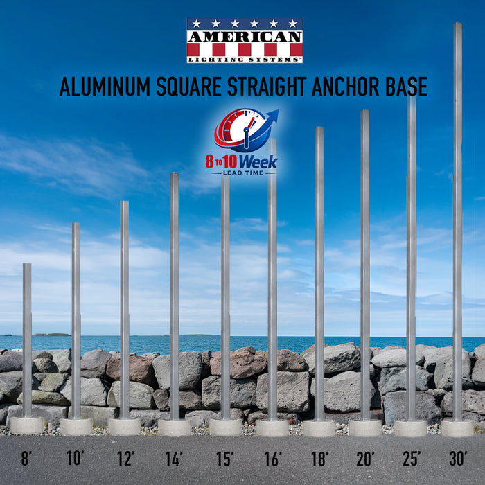 Aluminum Square Straight Anchor Base