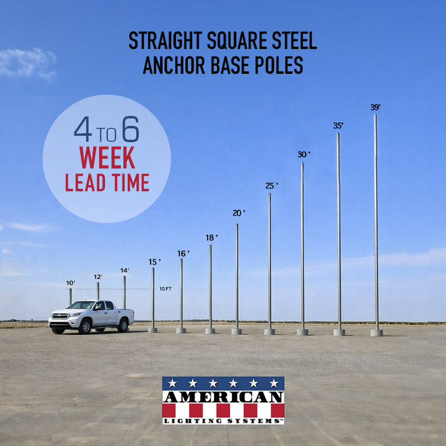 Steel Square Straight Anchor Base