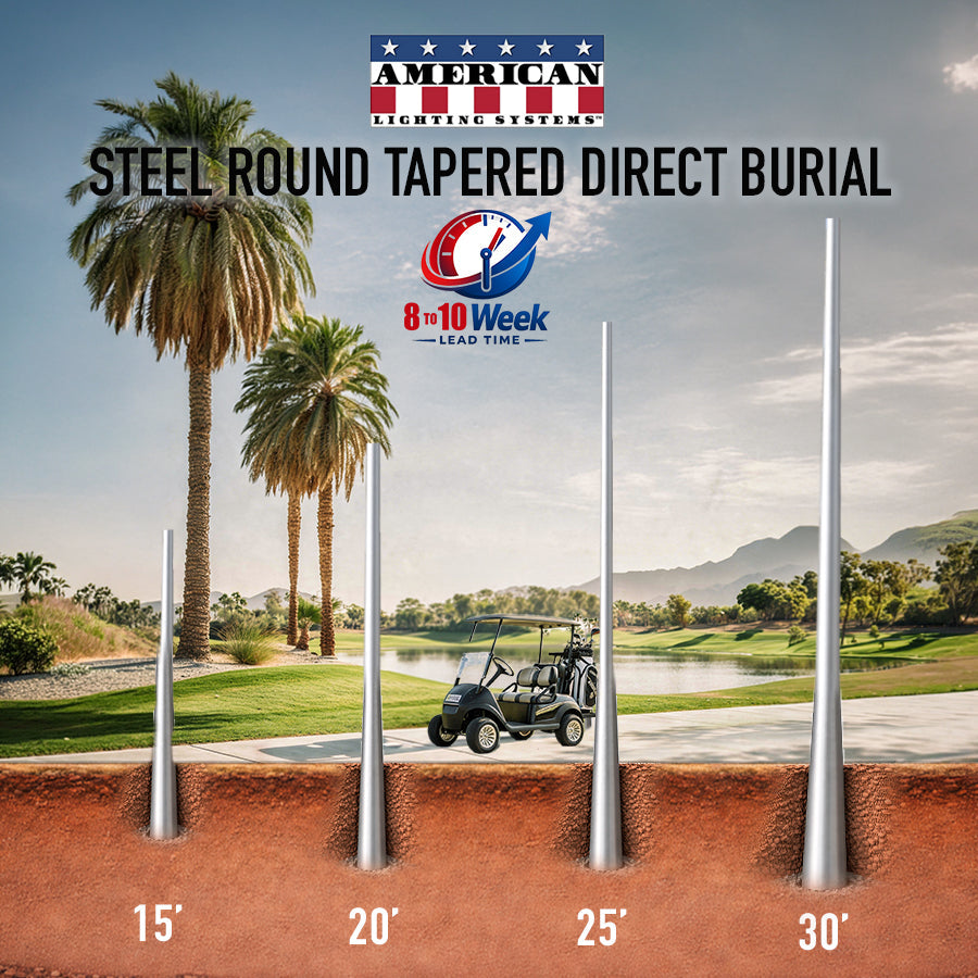 Steel Round Tapered Direct Burial