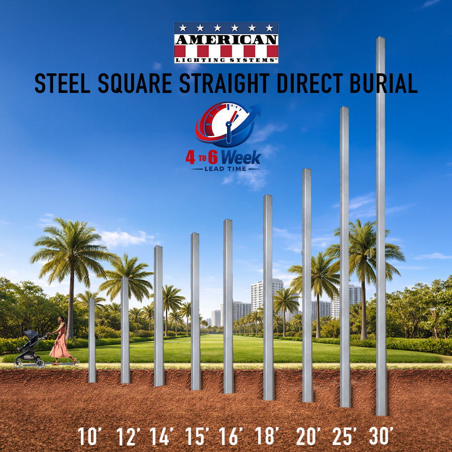 Steel Square Straight Direct Burial