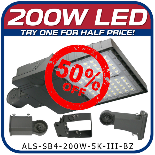 200W LED Ultimate Shoebox Parking Lot Fixture