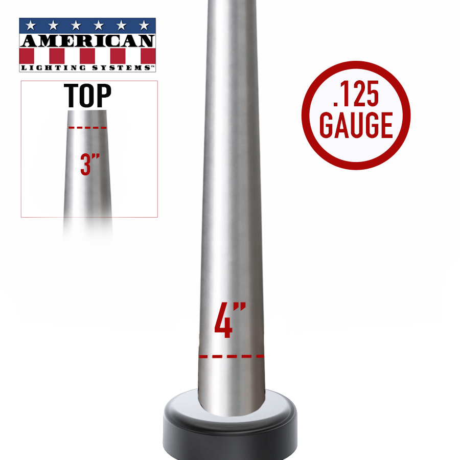 14 Foot Round Tapered Aluminum Anchor Base 4" .125 Thickness