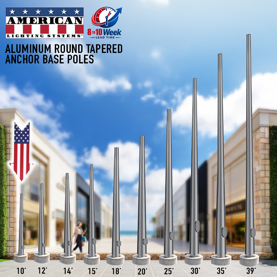 10 Foot Round Tapered Aluminum Anchor Base 4" .125 Thickness