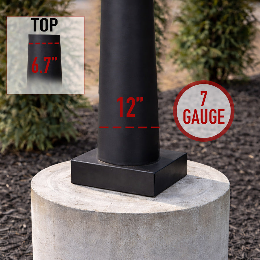 39 Foot Round Tapered Steel Anchor Base 7 Gauge