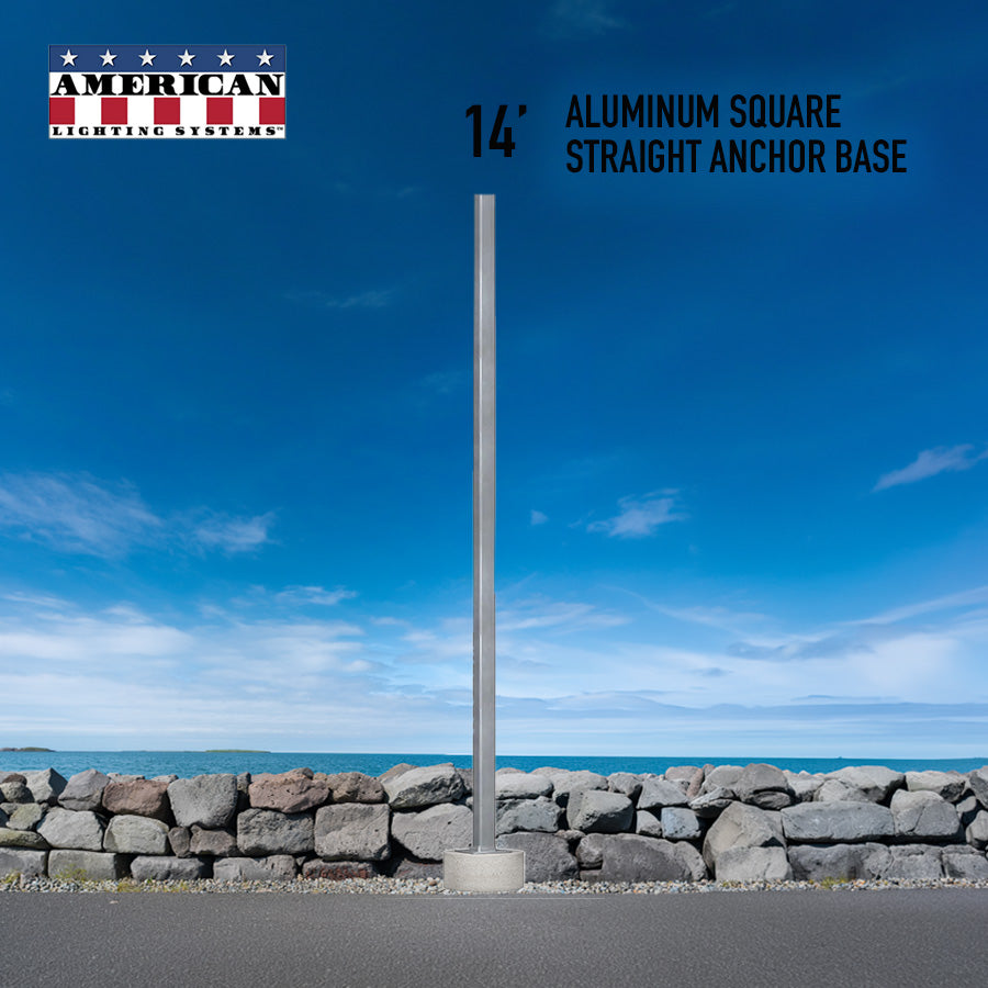 14 Foot Aluminum Square Straight Anchor Base 4in