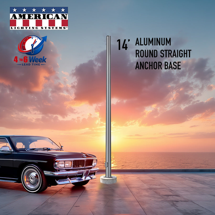 14 Foot Aluminum Round Straight Anchor Base 5in