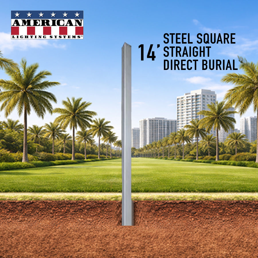 14 Foot Steel Square Straight Direct Burial 4in 11 Gauge