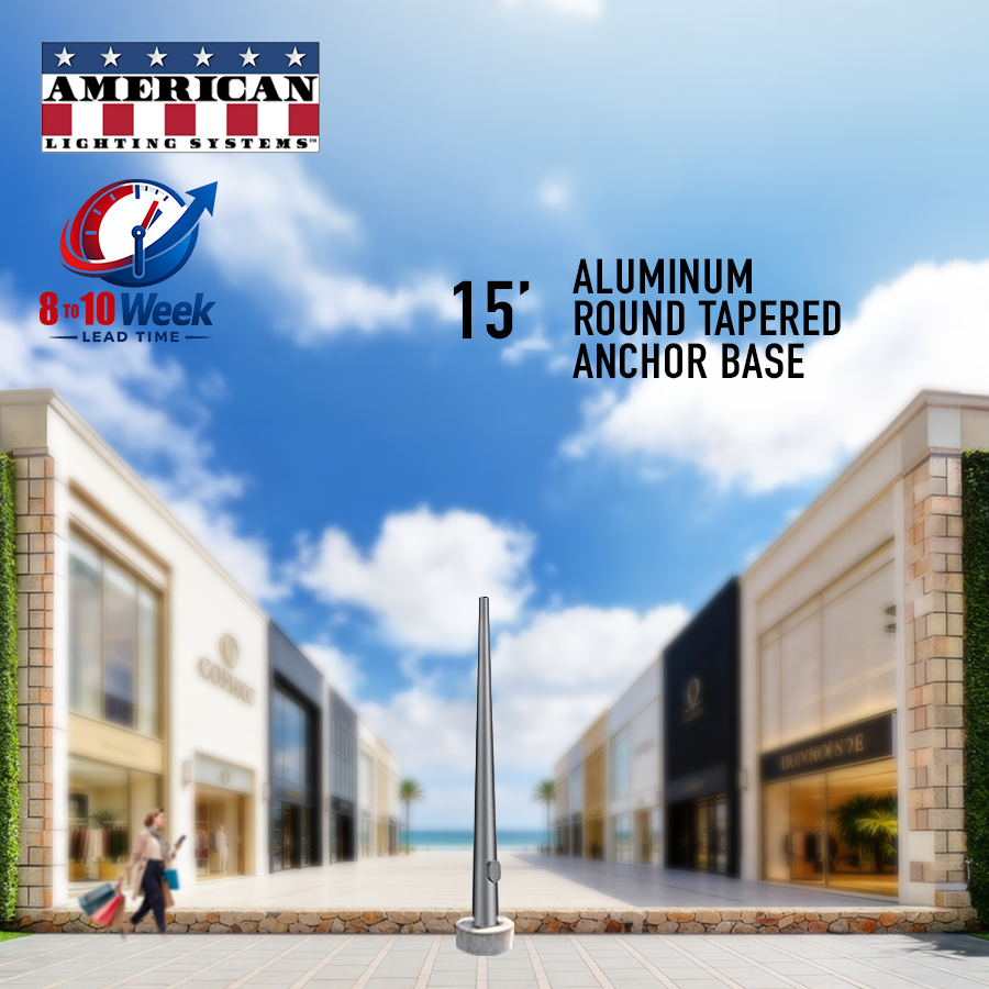 15 Foot Round Tapered Aluminum Anchor Base 5" .156 Thickness