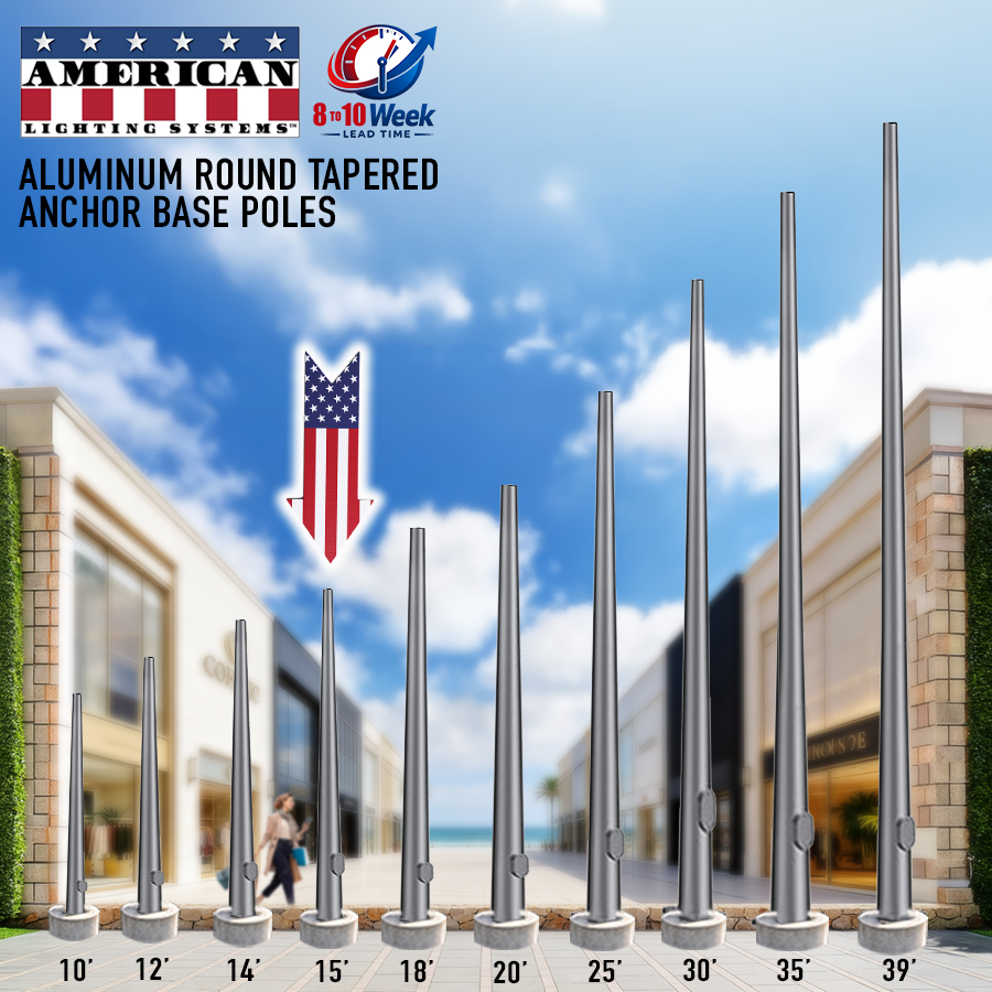 15 Foot Round Tapered Aluminum Anchor Base 5" .125 Thickness