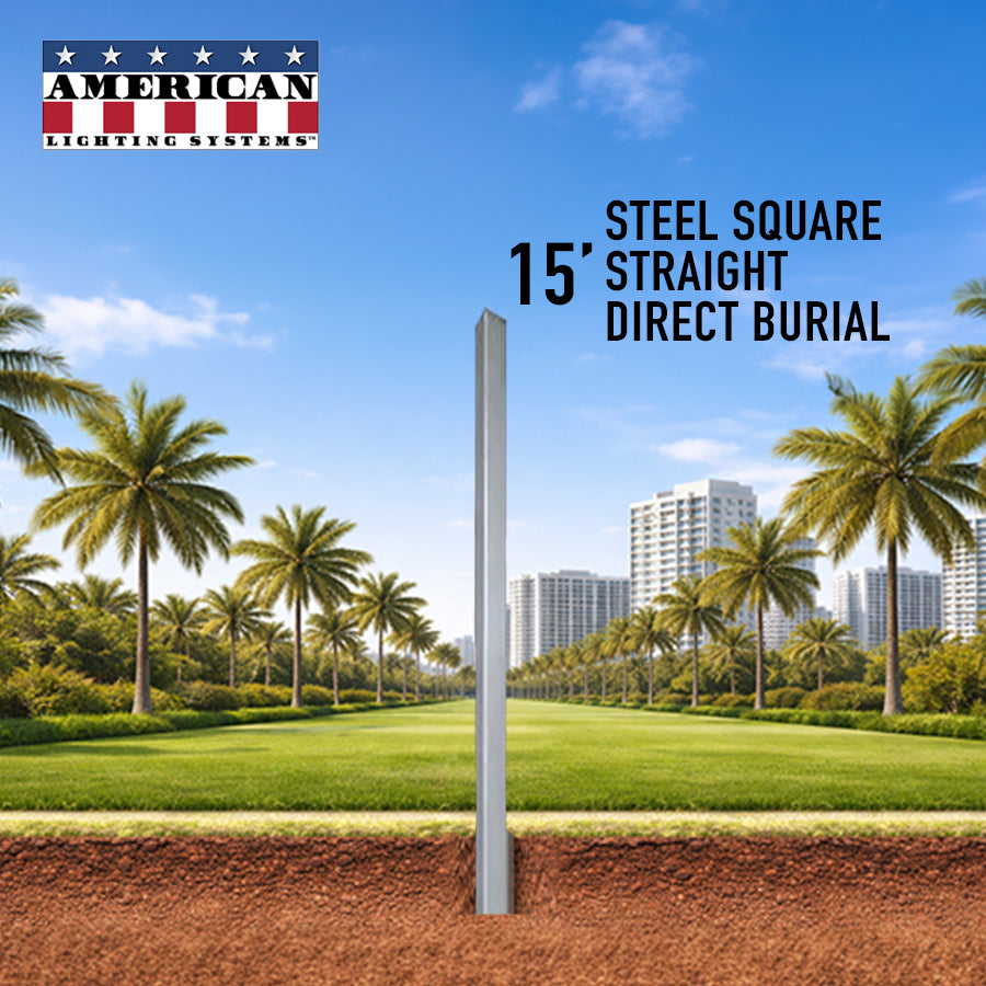 15 Foot Steel Square Straight Direct Burial 4in 11 Gauge