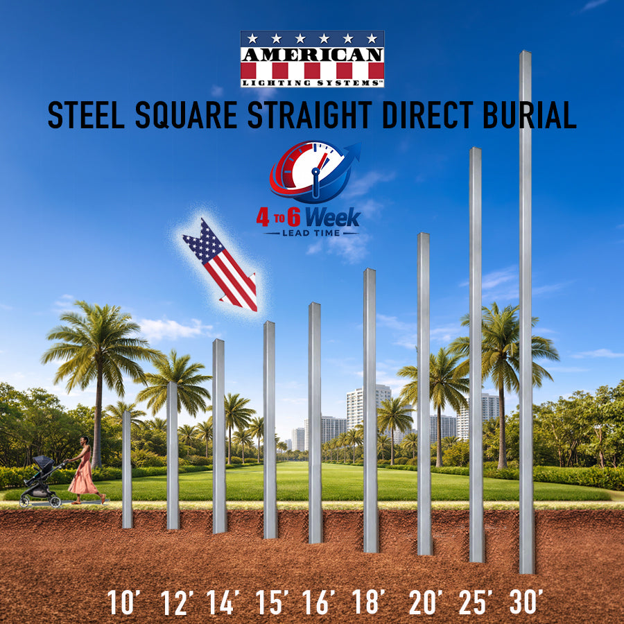 15 Foot Steel Square Straight Direct Burial 4in 11 Gauge