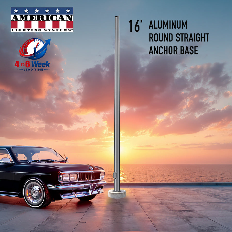 16 Foot Aluminum Round Straight Anchor Base 5in