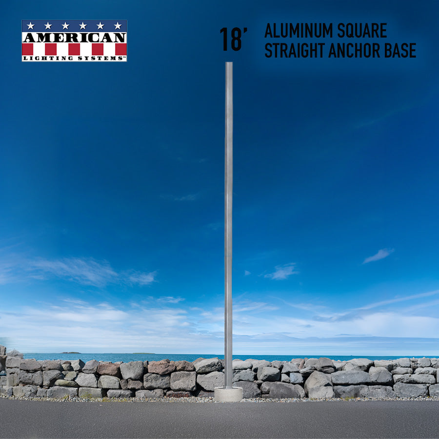 18 Foot Aluminum Square Straight Anchor Base 5in