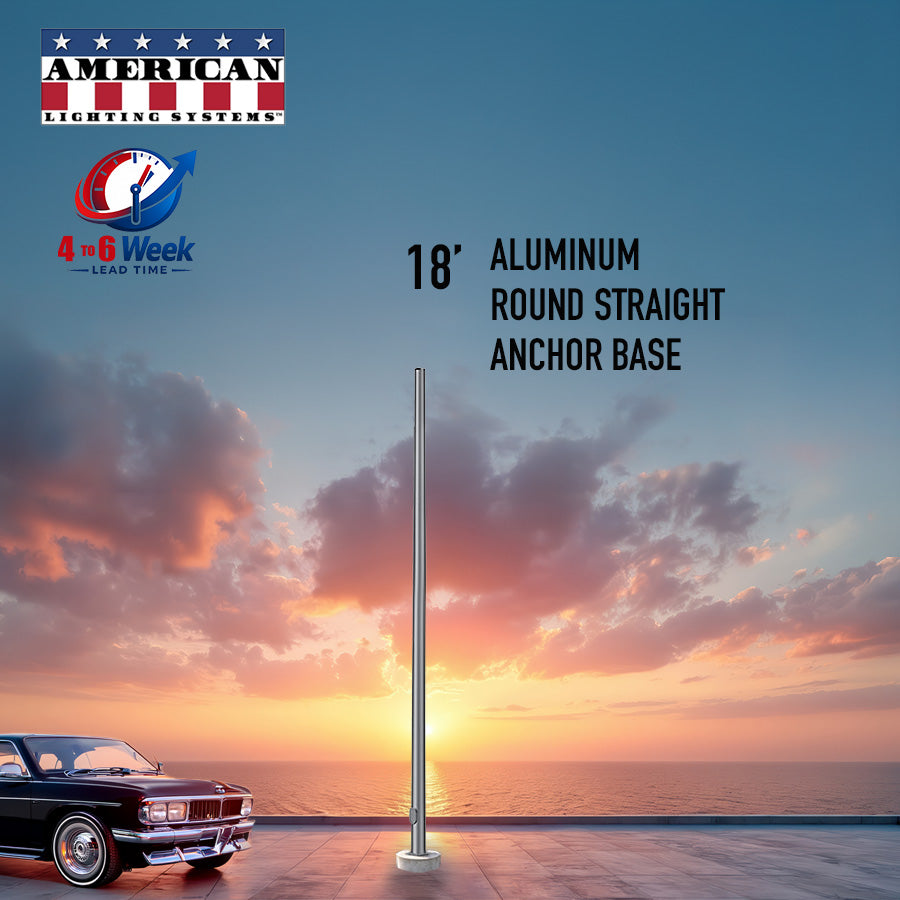 18 Foot Aluminum Round Straight Anchor Base 5in
