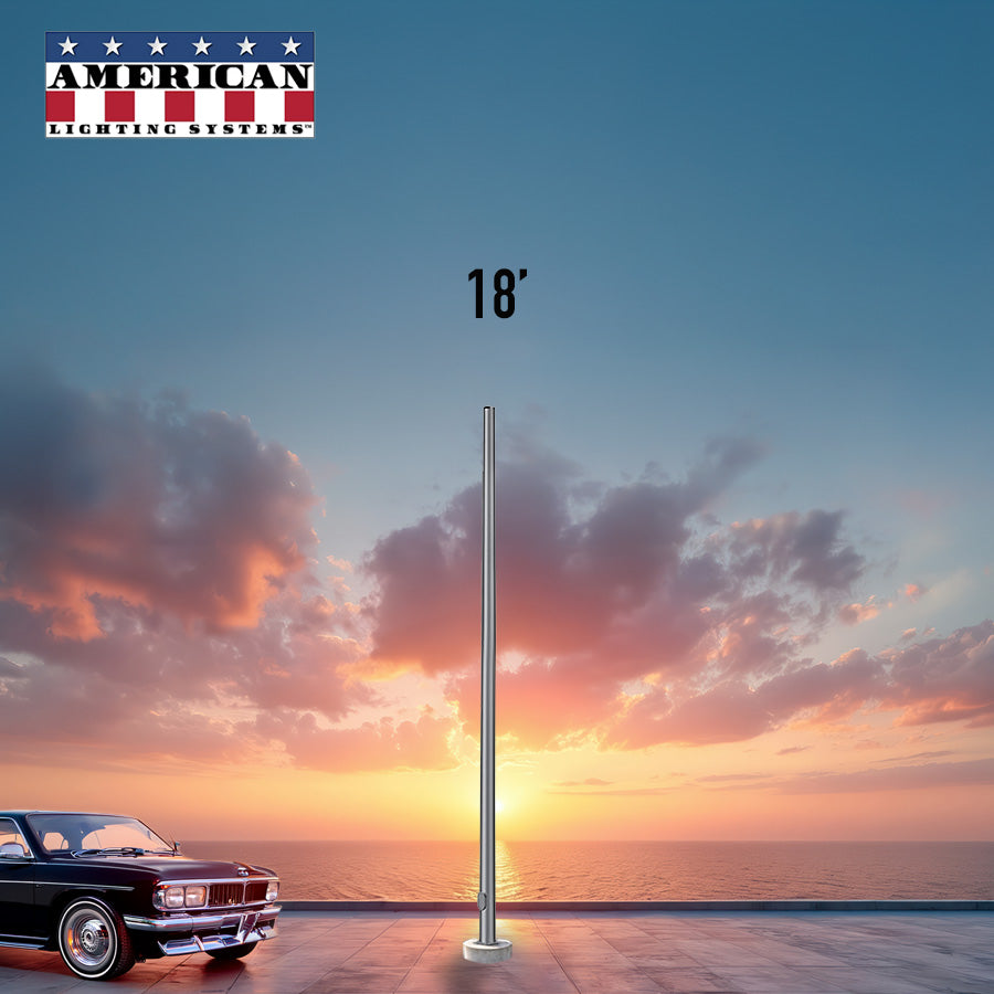 18 Foot Aluminum Round Straight Anchor Base 5in