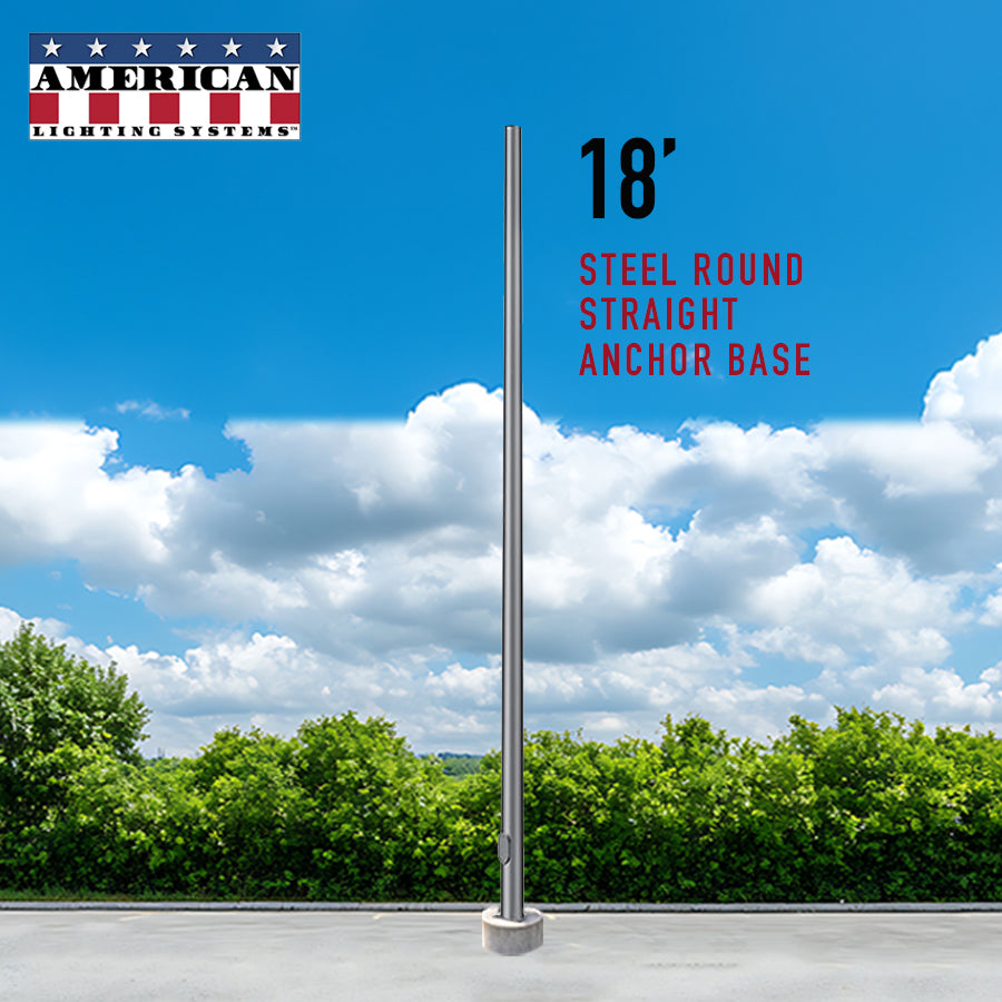 18 Foot Steel Round Straight Anchor Base 4in 11 Gauge
