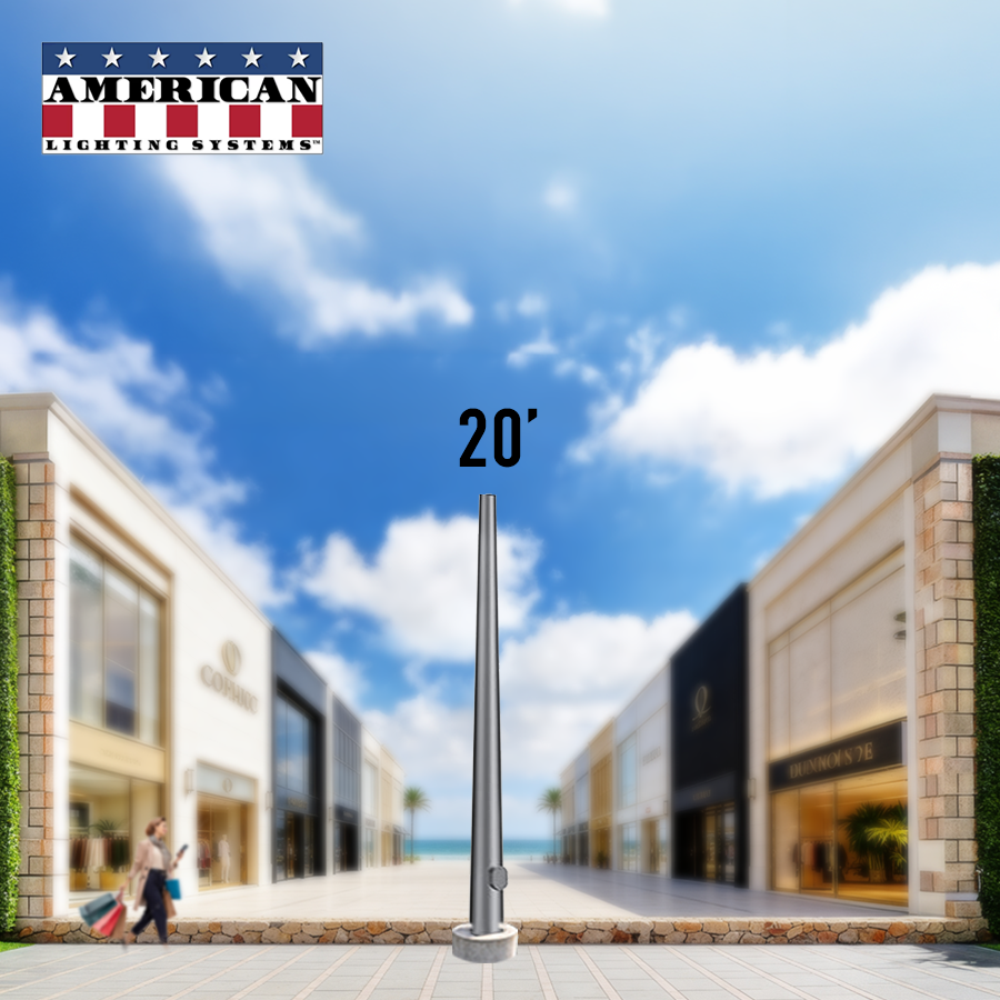 20 Foot Round Tapered Aluminum Anchor Base 5" .156 Thickness