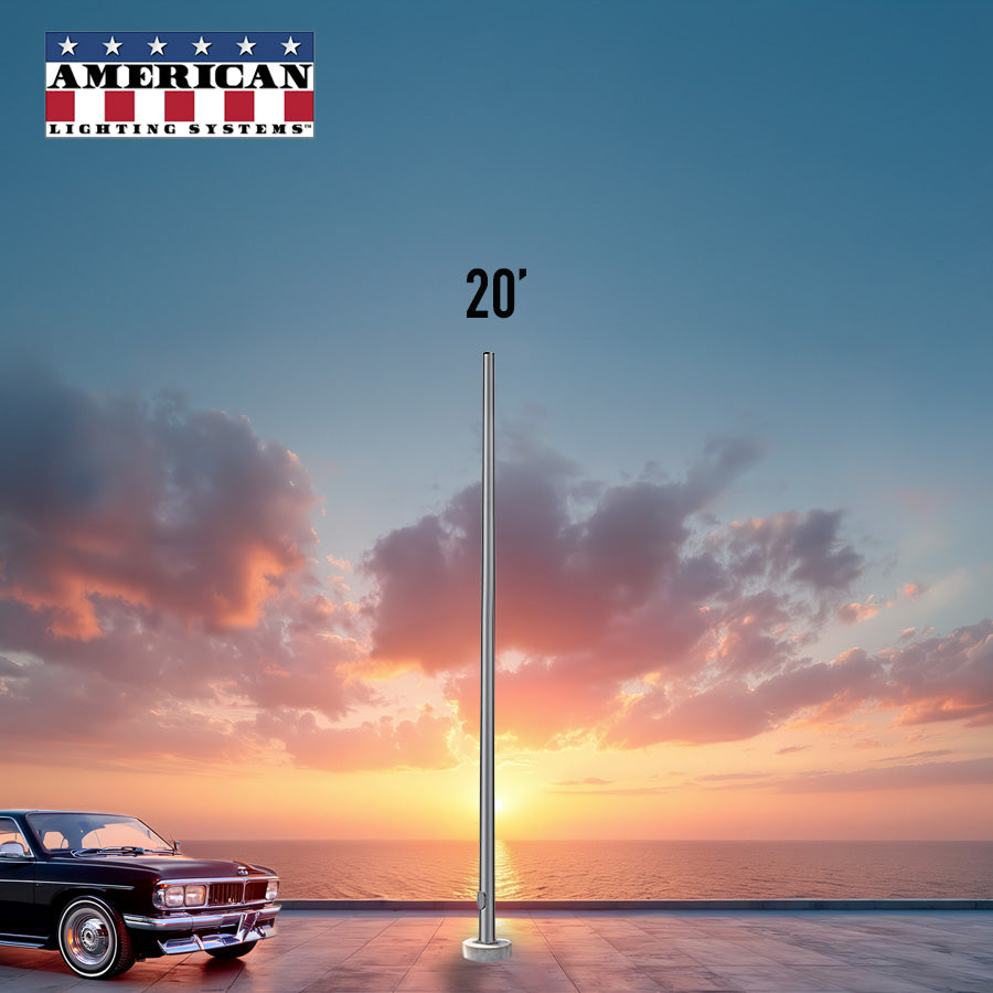 20 Foot Aluminum Round Straight Anchor Base 5in