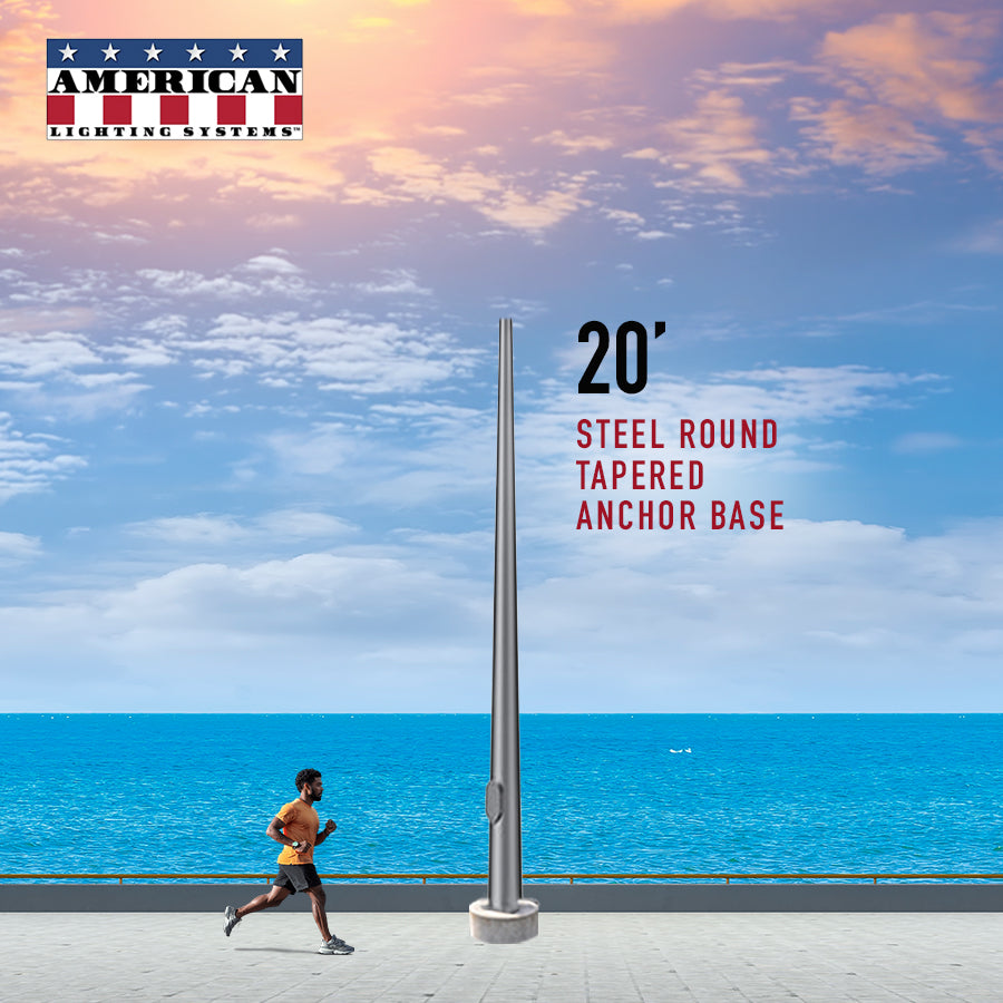 20 Foot Round Tapered Steel Anchor Base 11 Gauge