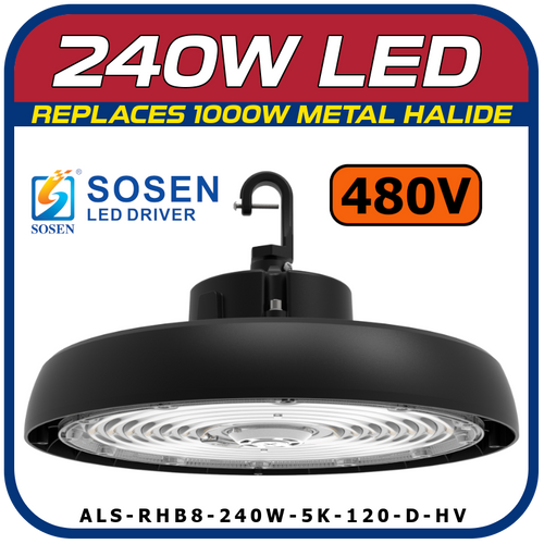 240W - 480V Round High Bay Fixture